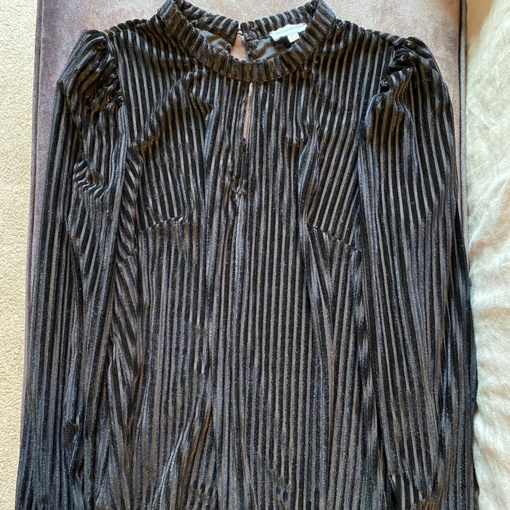 Black velvet striped Headroom blouse